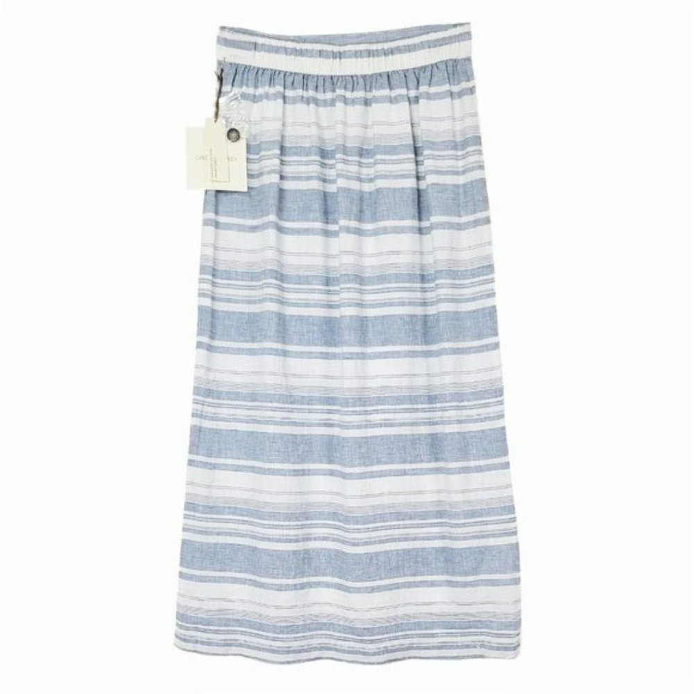 NWT CYNTHIA ROWLEY 100% Linen Yarn Dyed Skirt - Picture 4 of 5